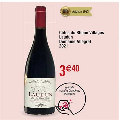 Promo Côtes Du Rhône Villages Laudun Domaine Allégret 2021 chez Cora