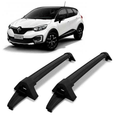 Rack De Teto Bagageiro Renault Captur Preto Suporta 45KG Projecar