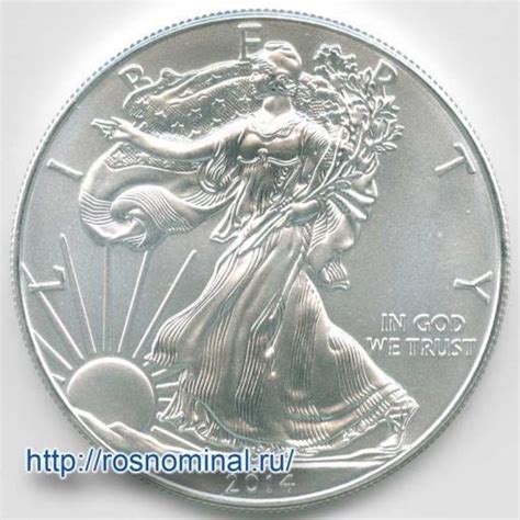 Монета Шагающая свобода США Серебро 0,999,99 1 oz 1 доллар 2014 ...