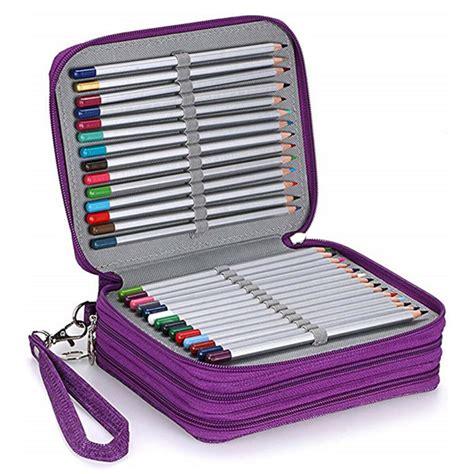 78 Slots Colored Pencil Case Large Capacity Soft and PU Leather Pencil ...