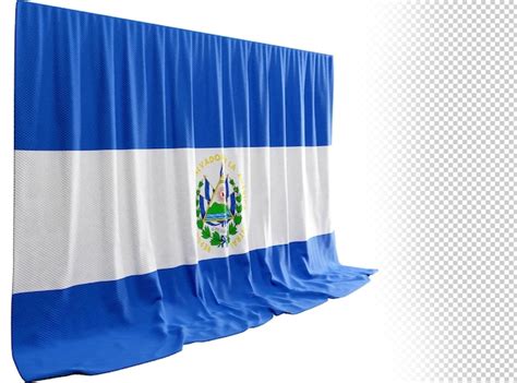 Cortina con la bandera salvadoreña en representación 3D del alma