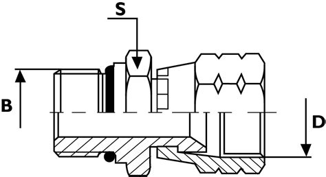 Adaptateur droit mâle 3 4 SAE Femelle tournant 3 4 JIC