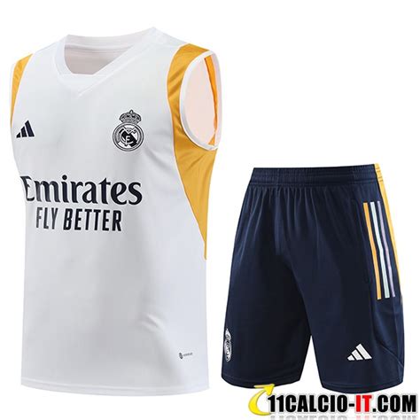 Acquisto Kit Canotta Allenamento Pantaloncini Real Madrid Bianco 2023