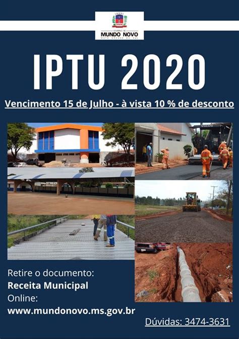 Parcela Única Ou Primeira Do Iptu Vence No Próximo Doa 15 Governo De