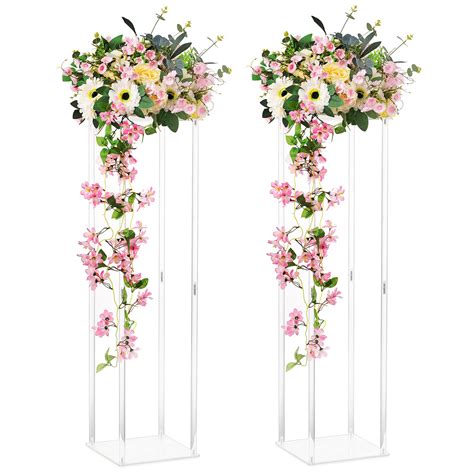 Nuptio Wedding Centerpieces Acrylic Vases Pcs In Tall Flower Vase