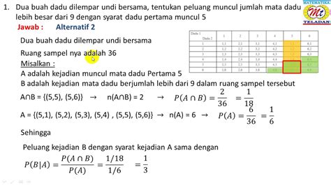 Cara Mudah Menentukan Peluang Kejadian Bersyarat Youtube