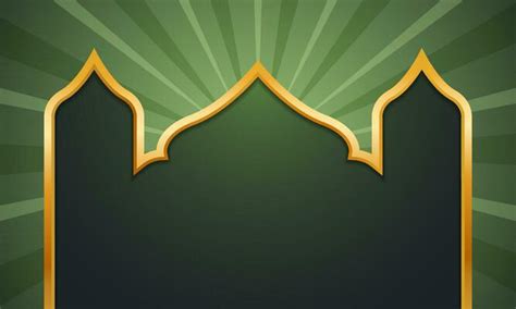 Elegant Islamic Background With Blank Space And Green Leaf Vector Art