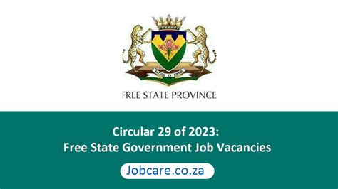 Circular 29 Of 2023 Free State Government Job Vacancies Jobcare