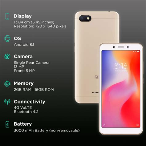 Buy Refurbished Redmi 6A (2GB RAM, 16GB, Gold) Online - Croma
