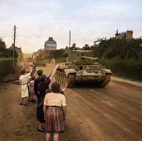 British Challenger Tank Leading Cromwell Tanks Of The 2nd