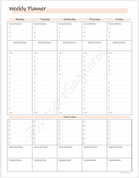 Monday To Friday Planner | Example Calendar Printable