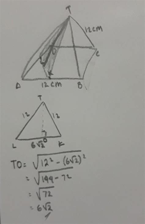 Limas Segi Empat Beraturan T Abcd Mempunyai Panjang Rusuk Alas Cm