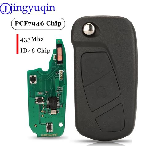 Jingyuqin Flip Folding Car Remote Key 3 botões 433MHz ID46 chip