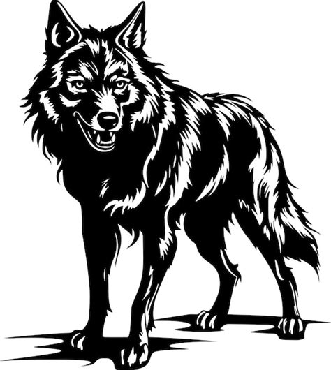 Lobo enojado Ilustración de lobo Icono de lobo Ilustración vectorial