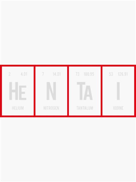 Pegatina Hentai Tabla Peri Dica De Los Elementos Cl Sico De Kineslabreea Redbubble