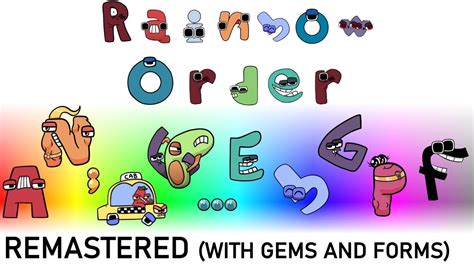 Alphabet Lore In Rainbow Order Remastered With Gems And Forms Youtube