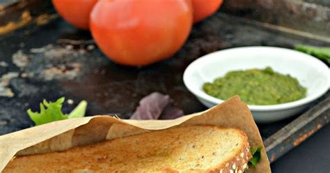 Shweta In The Kitchen Tomato Mozzarella Pesto Sandwich