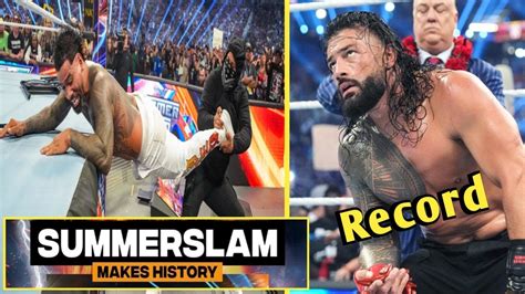 Roman Reigns Record SummerSlam Makes History Roman Reigns Return