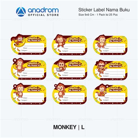 Jual Sticker Label Nama Buku Sticker Mata Pelajaran Sticker Mapel