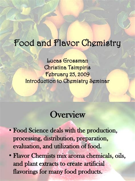 Food and Flavor Chemistry