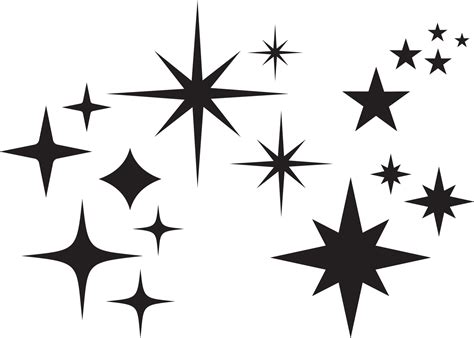 star silhouette vector art icons  graphics