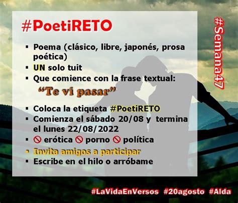 Alda Aldan Lisis On Twitter Llega El Poetireto Semana Que