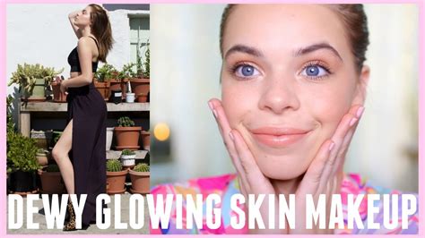 Dewy Glowing Skin Makeup Tutorial Hair And Outfit Griffin Arnlund