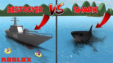 Destroyer Vs Shark Roblox Sharkbite Youtube