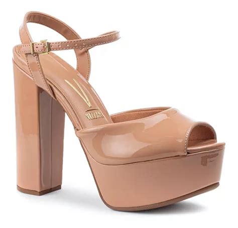 Sand Lia Vizzano Meia Pata Verniz Nude Parcelamento Sem Juros