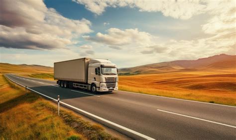 Semi Truck Driving On A Country Road Premium Ai Generated Image