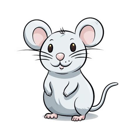 Premium AI Image | Cute Cartoon Mouse Illustration On White Background