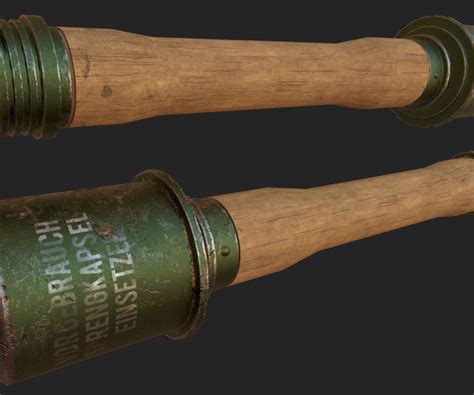 Artstation Pbr Stielhandgranate Wwii German M24 Stick Grenade