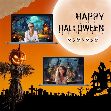 10 Halloween Zoom Backgrounds Zoom Background Halloween Zoom - Etsy