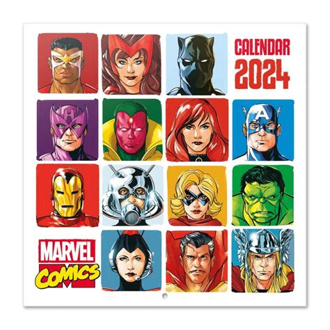 Calendario De Pared 2024 Marvel Comics Erikstore