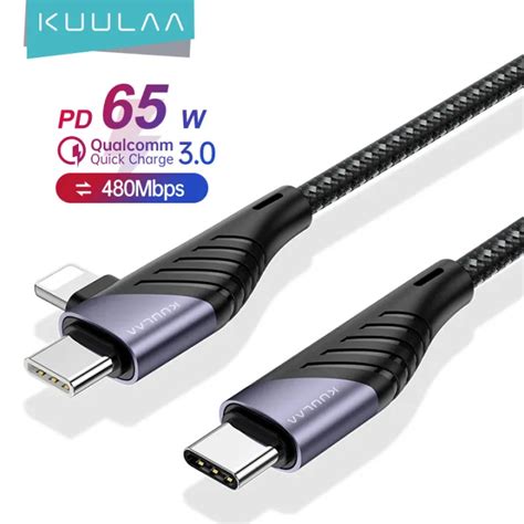 Kuulaa Usb C Cable To Usb Type C To Lightning Cord For Xiaomi