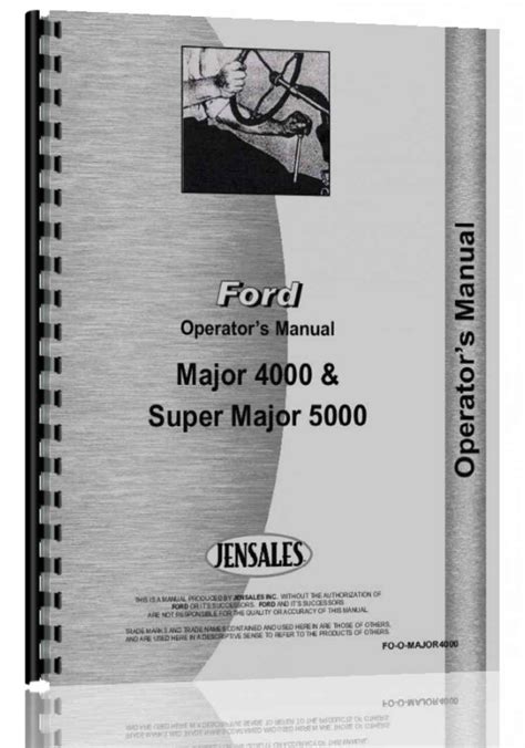 Ford 4000 Major Tractor Operators Manual