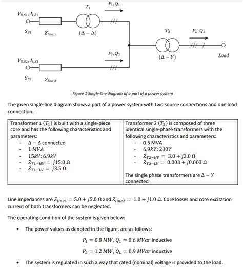 Solved Figure Single Line Diagram Of A Part Of A Power Chegg