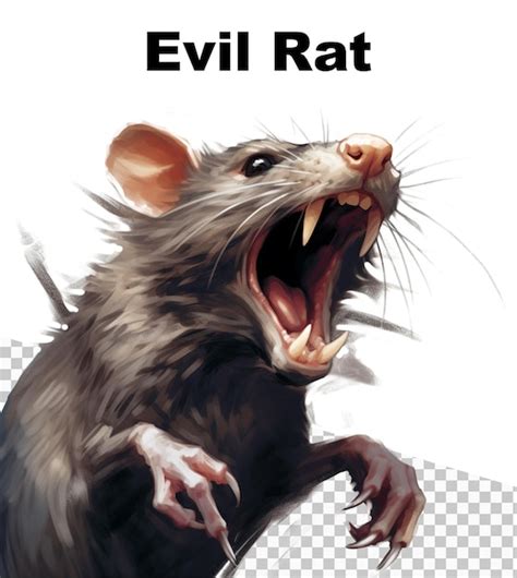 A poster of a rat with the words evil rat on it | Premium AI-generated PSD