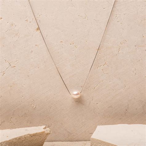 White Freshwater Pearl Sterling Silver Chain Necklace House Of Pearls