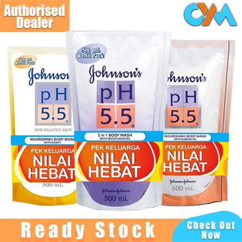 Johnsons Ph 55 500ml Refill Healthy Skin Soap Free Moisturizers Almond