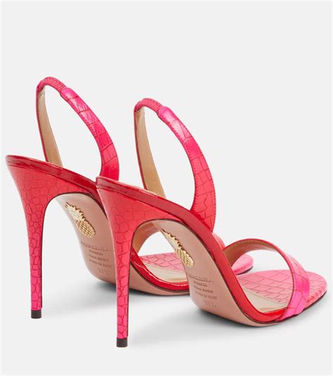 Aquazzura So Nude 105 Croc effect Leather Sandals In Pink Degradé ModeSens