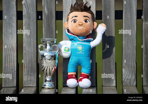 April 22, 2021 Moscow, Russia. The mascot of the UEFA European football ...