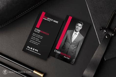 Modern Vertical Real Estate Business Card Design | Realty Cards