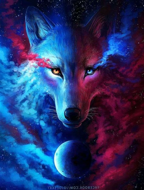 Blue And Red Wolf Wallpapers - Wallpaper Cave