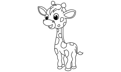 Cute Baby Giraffe Coloring Pages