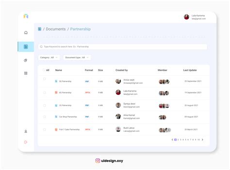 table list web design  fitri eka  dribbble