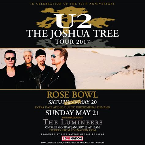 U2 - The Joshua Tree Tour 2017 in Pasadena at Rose Bowl