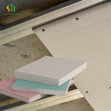 Decorative Gypsum Board Green Color 9mm Plasterboard Sheets