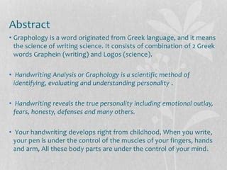 History of Writing (GRAPHOLOGY) | PPT