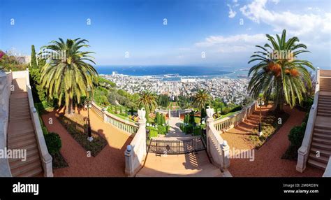 Bahai Gardens in Haifa, Israel. Tourist Attraction Stock Photo - Alamy